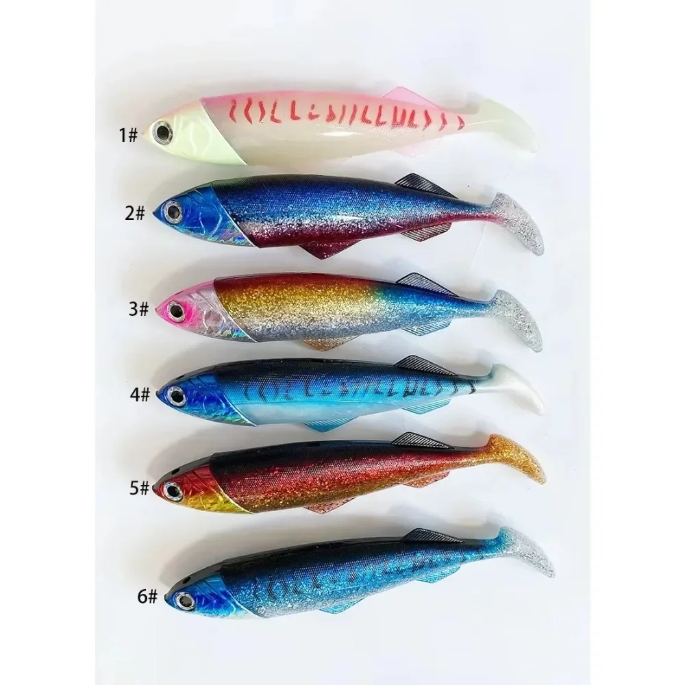 1Set Glow Head Slow-Sink Soft Lure 415g/516g | Extra Robuster Boot-Angelköder für Thunfisch & Hai | Tiefsee-Jigging – Detail 2