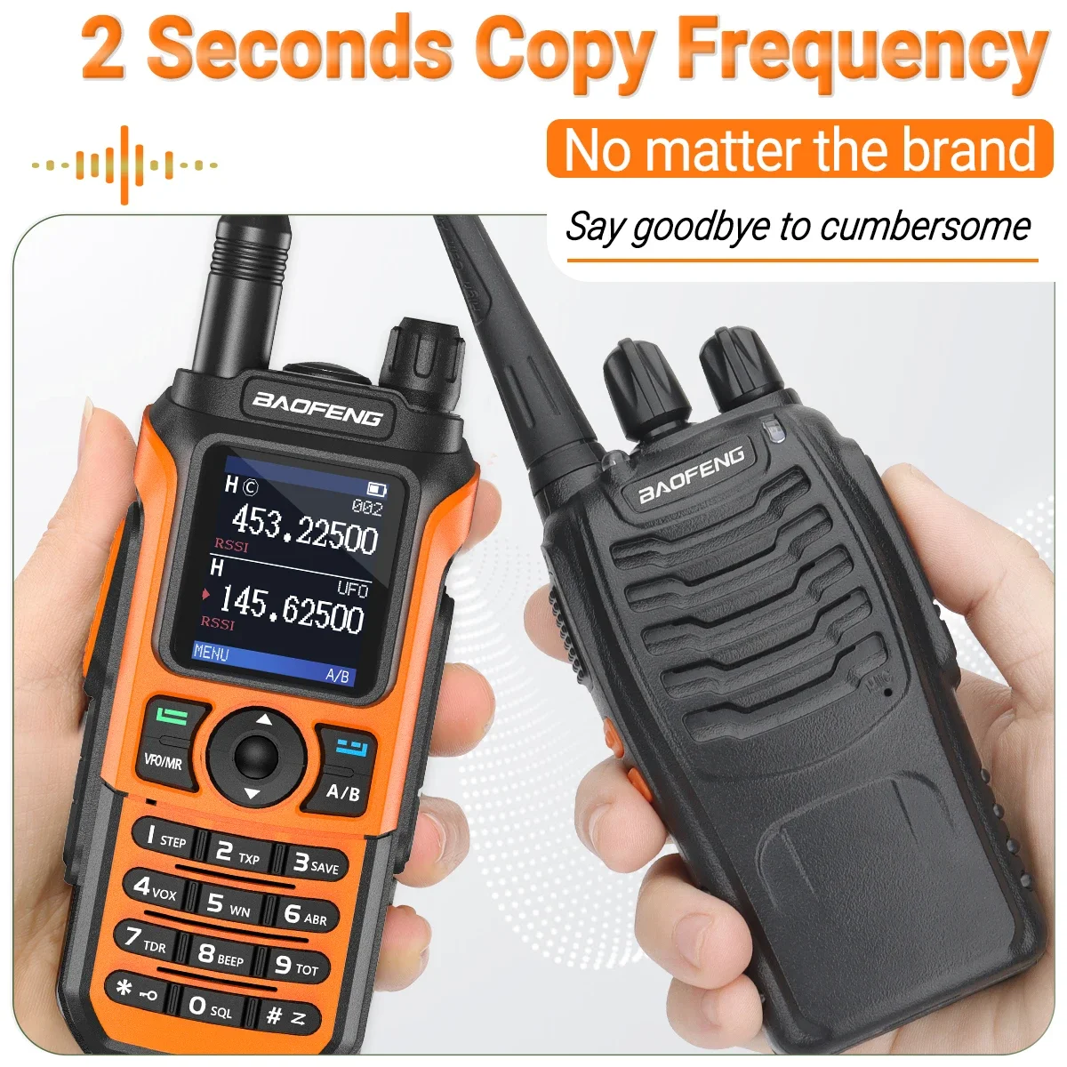 Baofeng UV-21 PRO V2 Walkie Talkie Long Range Wireless Copy Frequency Type-C Charger Tri band Powerful Waterproof Two Way Radio