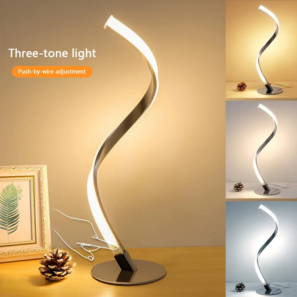 Snake Spiral Table Lamp Bedroom Bedside Night Light Ambient Light Reading Light Desktop Decorative Table Lamps