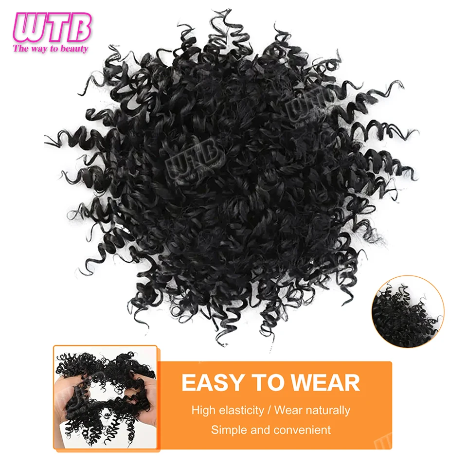 

Синтетический хвост, короткие курчавые вьющиеся афро-шиньон, синтетические волосы, натуральные хвостики для женщин