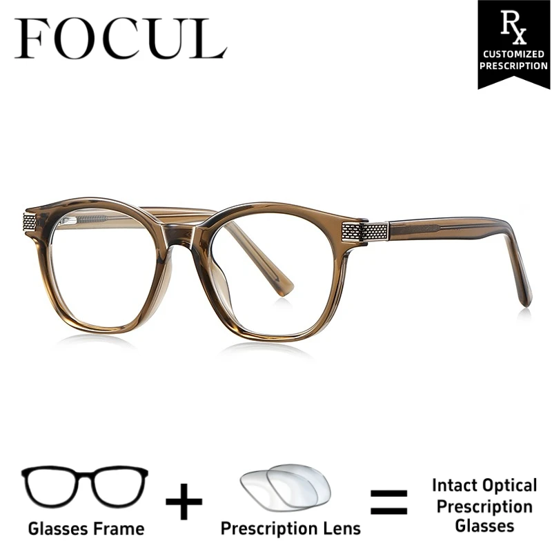 

FOCUL Travel Size TR90 Multifocal Design AntiBlue Ray Glasses Photochromic Myopia Eyeglasses Custom Prescription Optical Eyewear