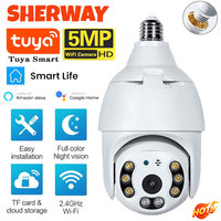 5MP Bulb Camera E27 WiFi Tuya Smart PTZ IP Security Camera CCTV Wireless Outdoor HD Video Surveillance Auto Tracking Monitoring