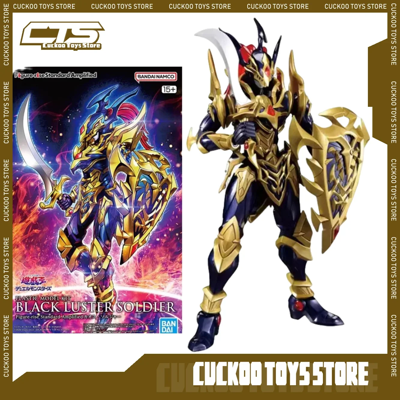 

Bandai Оригинальное аниме Yu-Gi-Oh! Фигурка-Rise Black Luster Soldier, экшн-фигурка в сборе, модель украшения-игрушки, подарки для детей