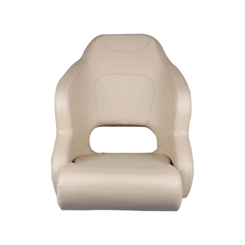 Pure Color PU+aluminum Boat Seat Passenger Fishing Seat Waterproof Resist UV Folding Luxury Ship Driver's Seat Marine RV Fitting