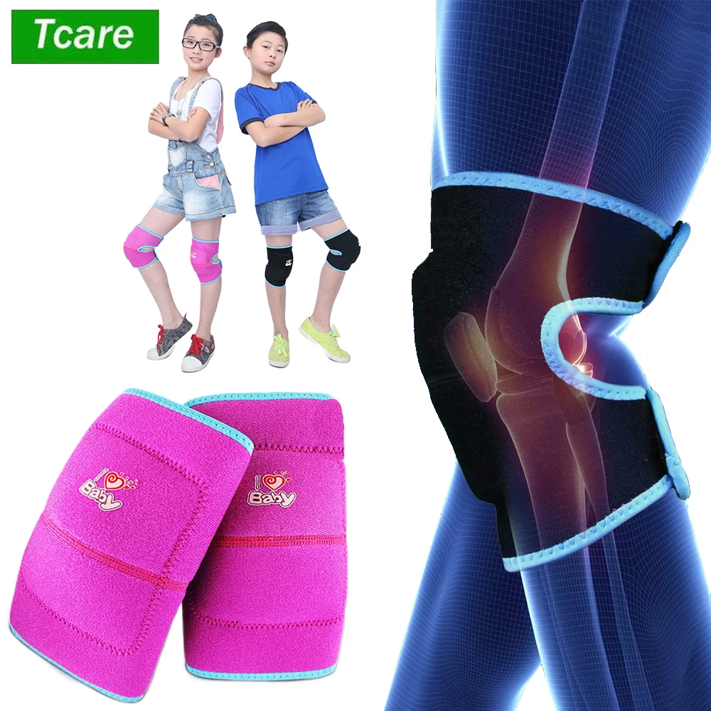 

Tcare Kids Adjustable Knee Pad, Anti-Slip Padded Sponge Knee Brace Breathable Knee Support for Football Volleyball Dance Skating