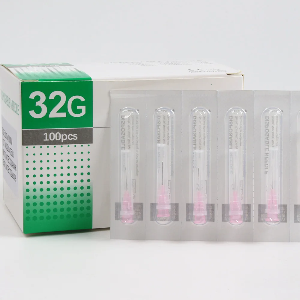 100 قطعة إبرة صغيرة غير مؤلمة جمال غير مؤلم متناهية الصغر 32 جرام * 4 مللي متر ، 32 جرام * 13 مللي متر محاقن إبر ميسو الكورية أدوات الجفن #5