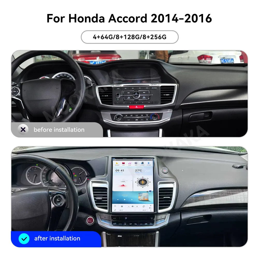 12.1 Android 13 Radio For Honda Accord 9th Gen 2014~2016 player Head Unit Multimedia Intelligent Navigation Car Stereo Receiver