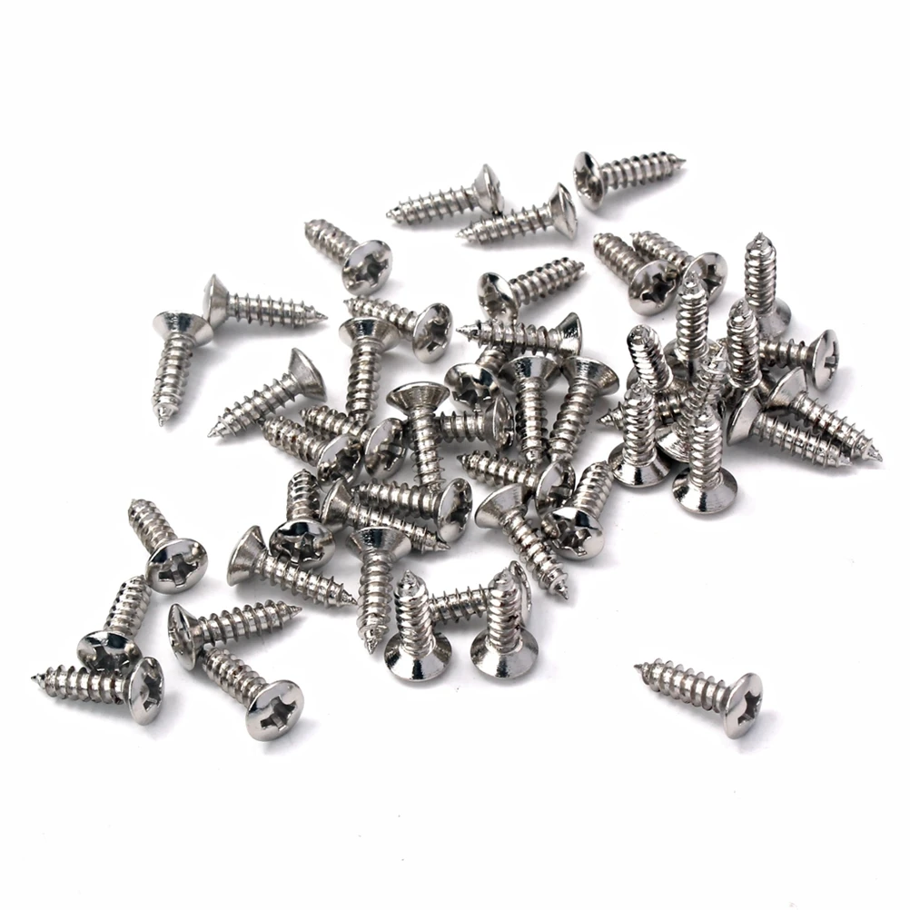

10 Pcs Bass Guitar Plate Mounting Screws 3x12mm Cavity Cover Jack Cover Plate Screw for Electric Guitar Bass (Silver)