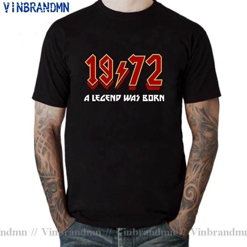 Retro Rock 1972 70s T-Shirts Men 50th Birthday 50 Years Old T Shirt Legend Born in 1972 Big Tall Tees Oversized 4XL 5XL 6XL Tops