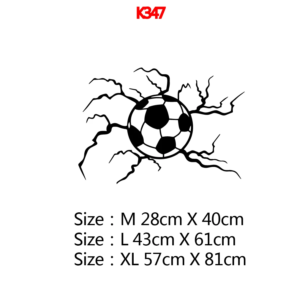 1PC Romantic Soccer Waterproof Wall Stickers Wall Art Decor For Living Room Decor Wall Stickers Waterproof Wallpaper