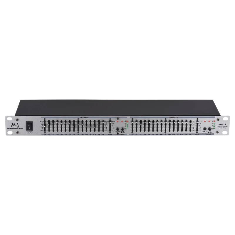 Btuty EQ-215 Dual Channel 15Band equalizzatore 1U Rack Mount equalizzatore grafico Stereo a 2 canali 110-240V apparecchiature Audio professionali