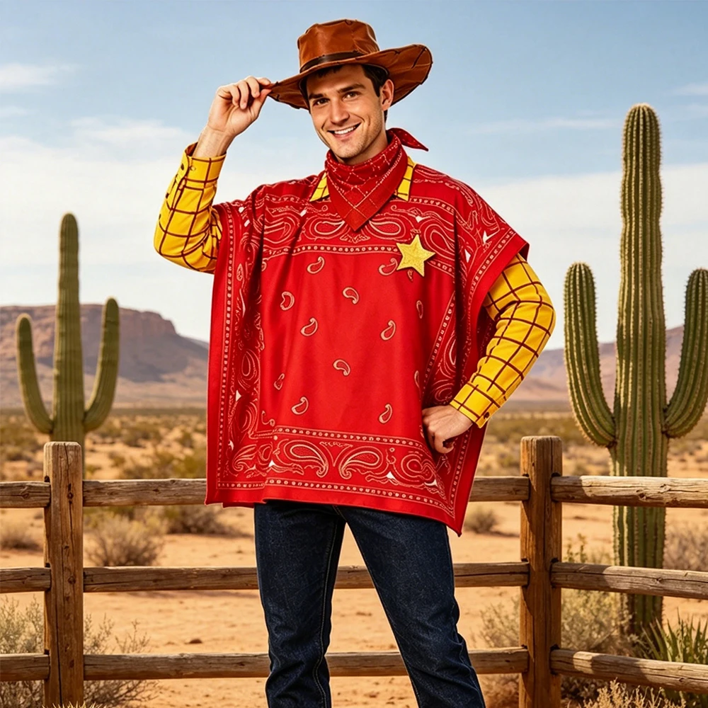 Story Cowboy Woody Cosplay Costume Sets Adult Cowboy Christmas Halloween Carnival Dress Up Party Toy Stage Performance INSTOCK view 6