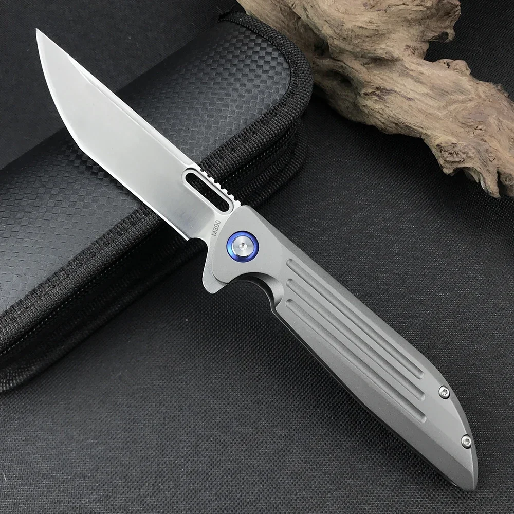 

Tactical Miltary Flipper Folding Knife M390 Blade Titanium Alloy Handle EDC Pocket Hunting Self Defense Multi Combat Knife Tools