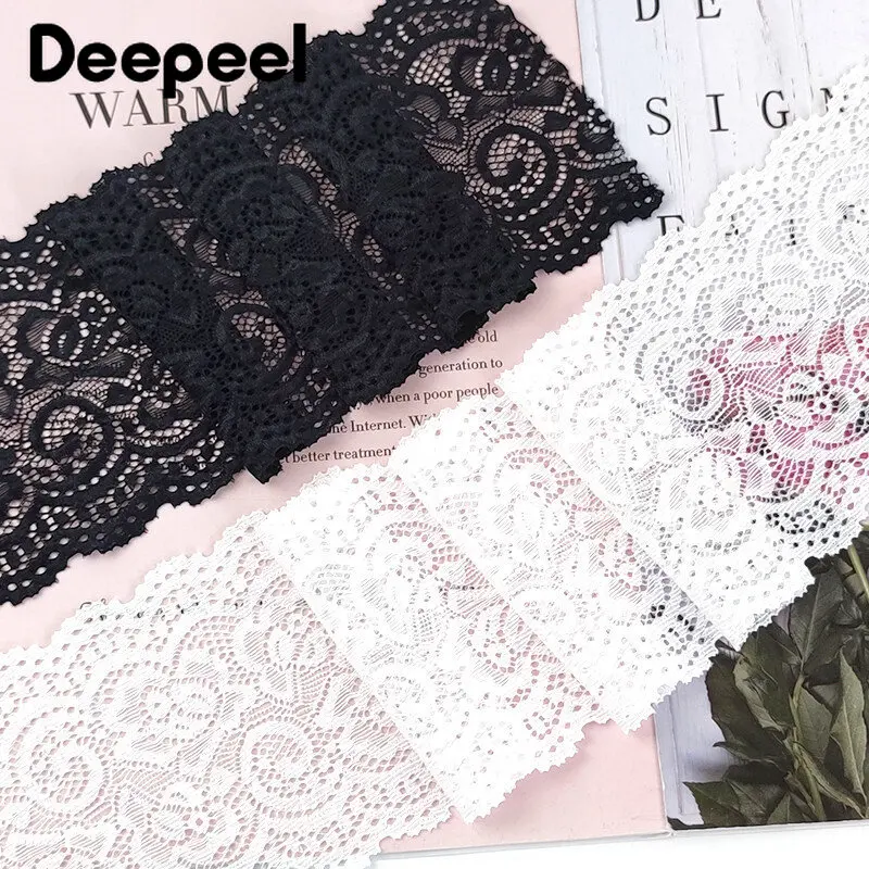 2/5Yards 10cm Embroidery Lace Trim Black White Laces Ribbon Fabric Clothes Decorative Wedding Dress Sewing Material Accessories