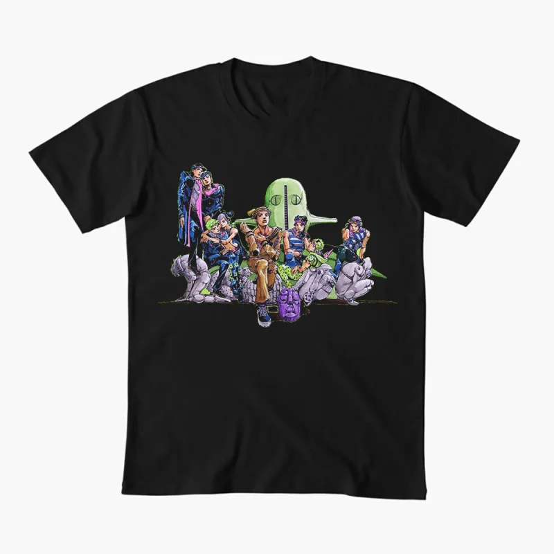 

07092 JoJo's Bizarre Adventure Anime Gift t shirt 100% cotton printed Graphic Clothes Y2K clothing Cartoon Tee All size Tops