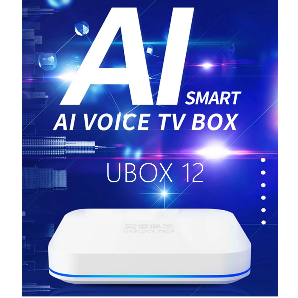 For Korea UBOX12 Android 12.0 TV Box 2025 Unblock Tech UBOX 12 Best Asia Smart Media Player Voice Countrol 4GB 64GB