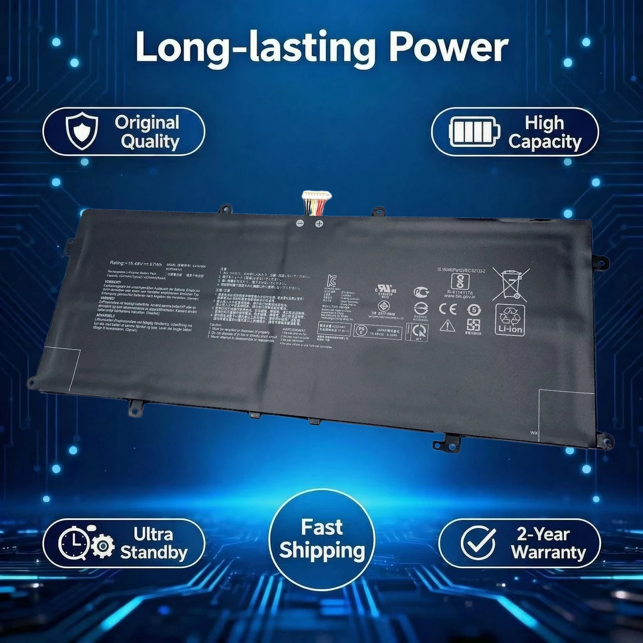 

Original C41N1904 Laptop Battery C41N1904-1 For ASUS ZenBook 14 UX425UA UM425IA UX425JA BX325JA UX325EA UX325JA UX363EA UX371EA