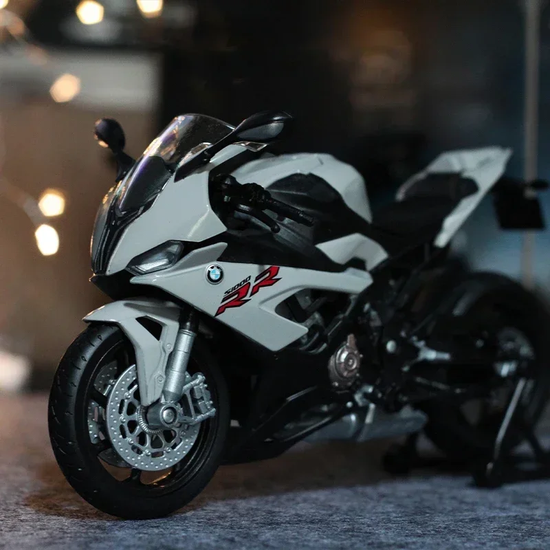 نموذج دراجة سباق نارية BMW S1000RR ، سبيكة ، محاكاة ، ممتص صدمات ، تجميع ، سيارة لعبة ، هدية للأطفال ،