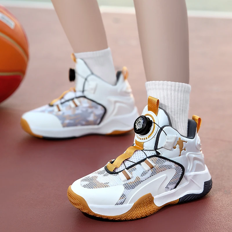 Children's basketball shoes 2025 new big children's combat boots mesh surface breathable boy student sports shoes