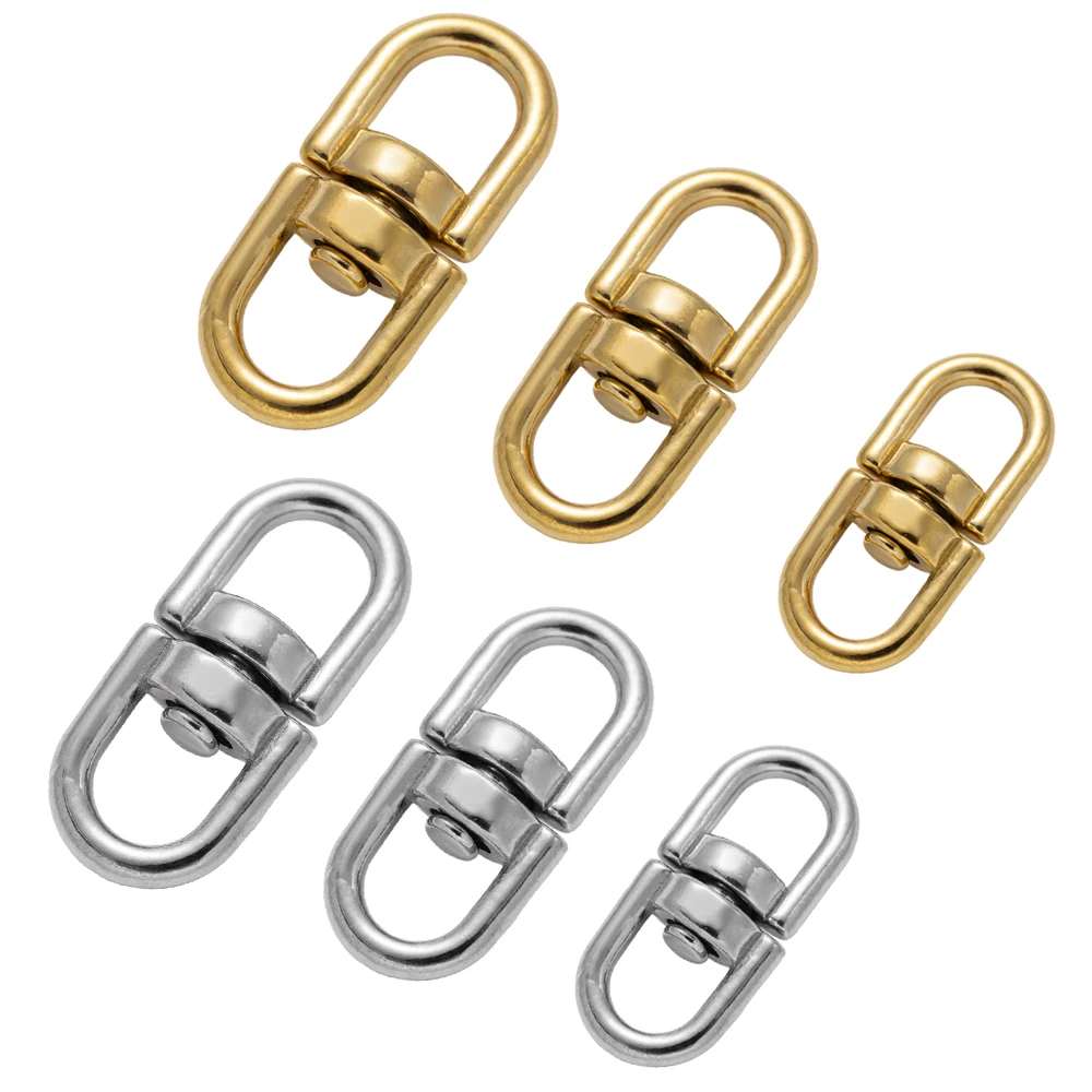 5 stuks goud roestvrij staal draaibare sleutelhanger sleutelhanger connectoren hanger sluiting voor sieraden rugzak DIY ambachten maken accessoires