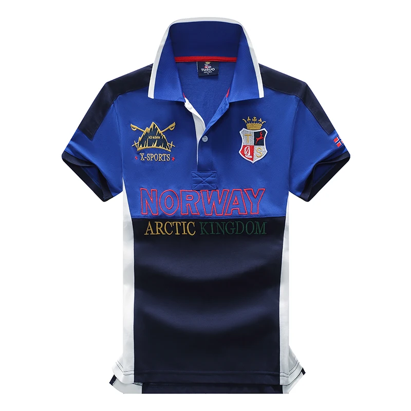 Men\'s POLO shirt Europe Norway cotton embroidery stitching color classic fashion original design pure cotton high quality