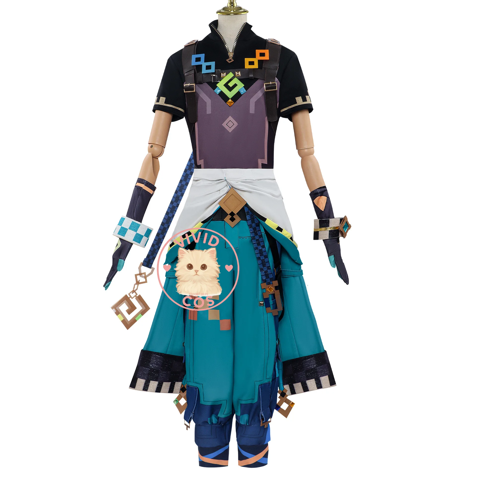 Genshin Impact Kinich Natlan Tribal Warrior or Sun Priest Bold Yet Ritualistic Design Cosplay Costume Full Anime Outfit Game