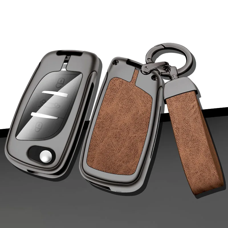 Zinc Alloy Car Key Case Cover for Peugeot 306 407 807 for Citroen C1 C2 C3 C4 C5 XSARA PICA Keychain Protector Shell Accessories