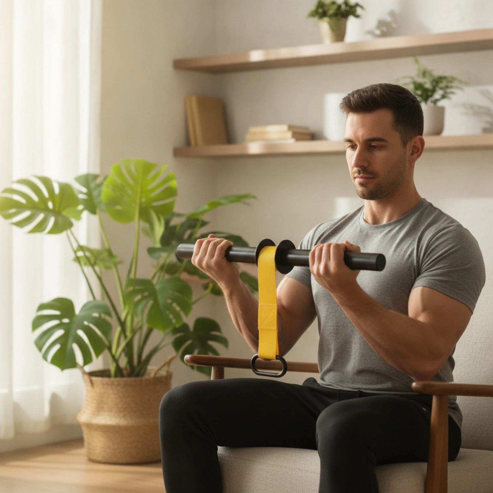 Wrist Roller with Strap Long-Lasting Forearm Exerciser with Strap Grip Strength Exerciser Versatile Fitness Equipment Ergonomic