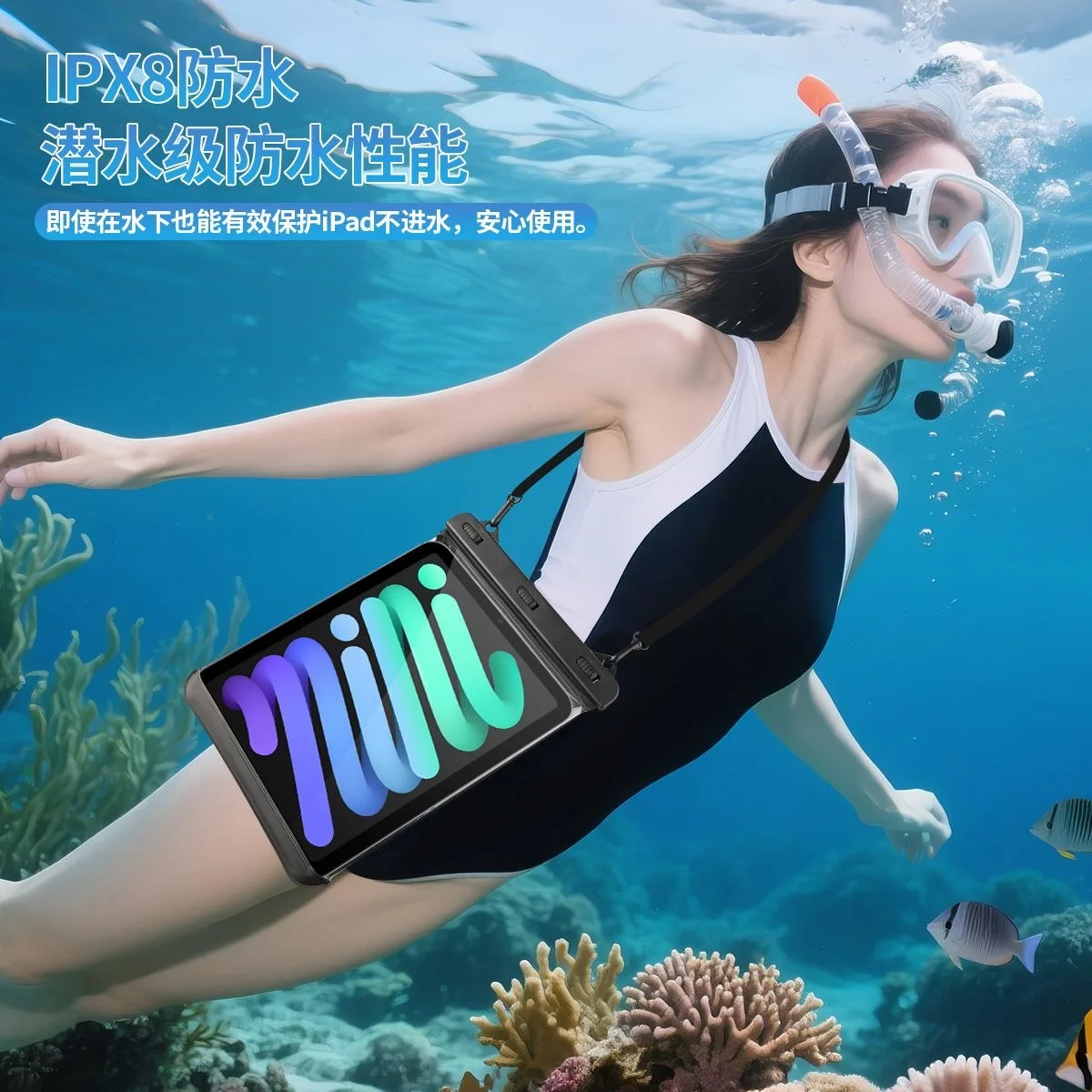 For IPad waterproof bag, touch screen for Apple waterproof case, diving shower phone waterproof artifact waterproof bag