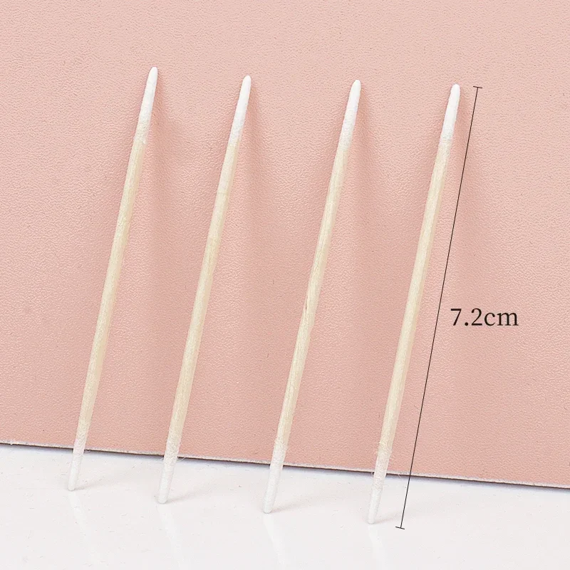 200/500/800PCS Ultra-compact Disposable Double-ended Wooden Cotton Swabs, Not Easy To Lint Eyelash Extensions Glue Removal Tools