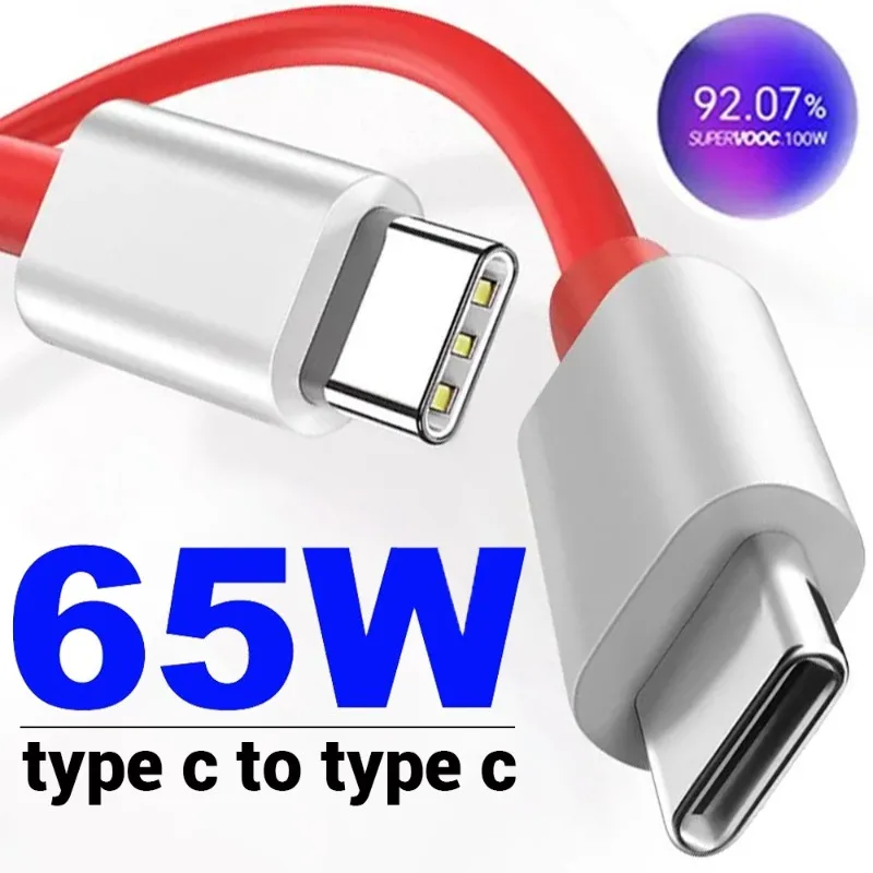 Кабели USB C для быстрой зарядки, 65 Вт для Oneplus Ace 12 11 10T 9 USB C To Type C Supervooc, зарядное устройство для телефона, линия передачи данных для Samsung Xiaomi