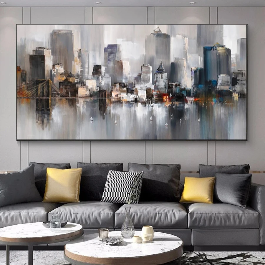 5D DIY Diamant Stickerei Moderne Abstrakte Städtische Architektur Brücke Landschaft Voller Diamanten Malerei Kreuz Stich Dekor Für Zuhause