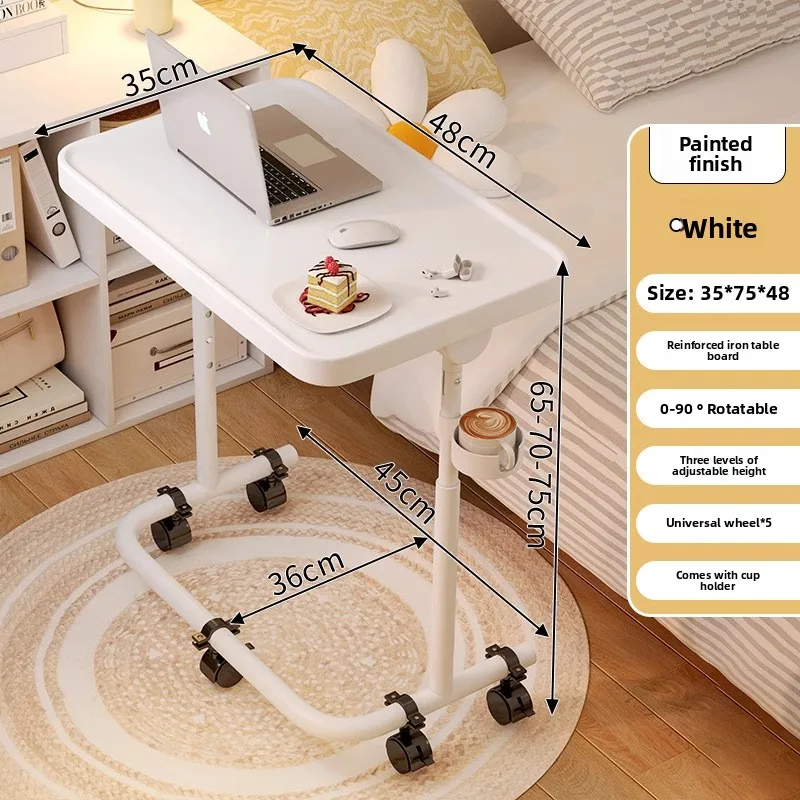 Household GoodsBedside Table Removable Folding Computer Table Lifting Desk With Wheels Small Desk Living Room Sofa