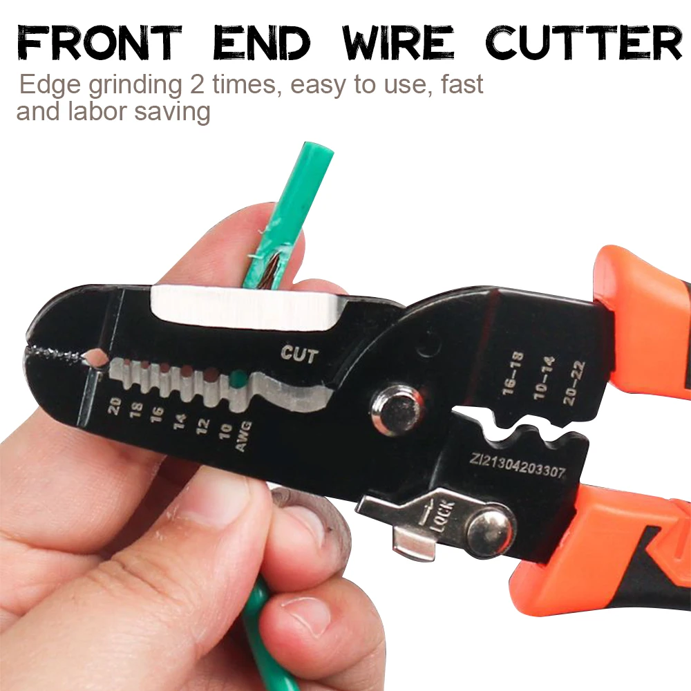 NJBLZQ 10 in 1 Wire Pliers Multifunctional Electrician Peeling Household Network Cable Wire Stripper Puller Stripper Tools