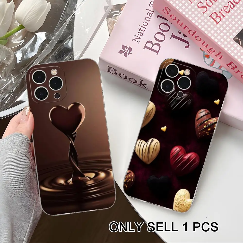 

Sweet Chocolate Phone Case for iPhone 17 16 15 14 13 12 11 X XR XS Air Pro Max Plus Mini Soft TPU Clear Cover