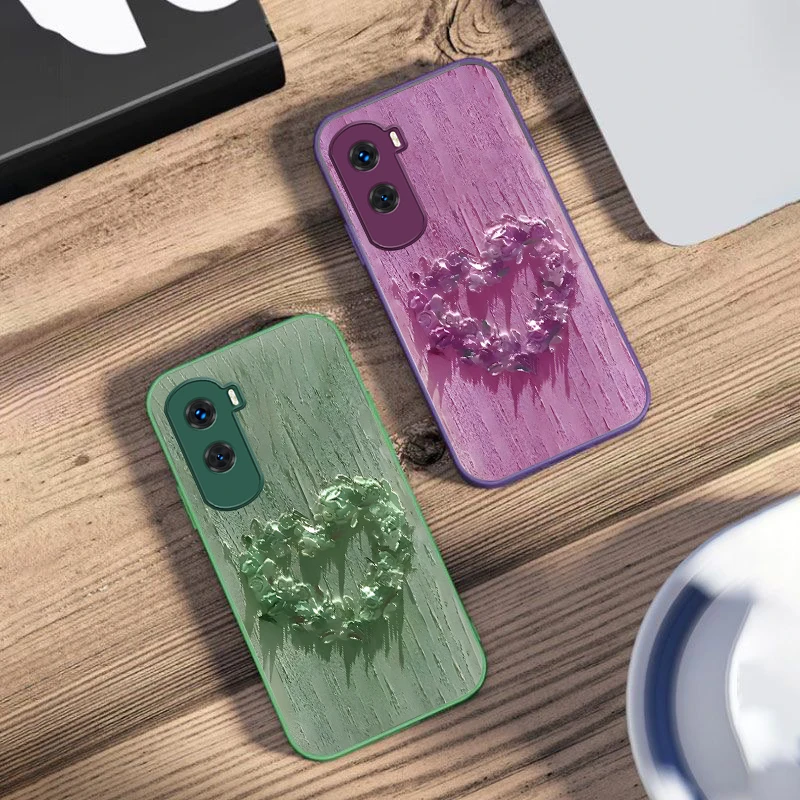 Heart-shaped flower For Honor 200 90 8X 9X Pro Lite P50 P40 Nova 10 11i P60 Magic4 6 Mate 20 50 Tempered Glass Phone Case