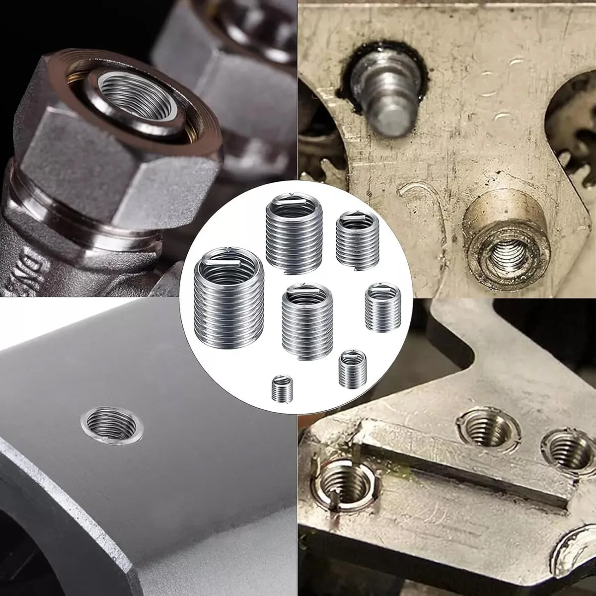 60pcs Box Stainless Steel Wire Thread Insert Coil Helical Nut Repair Tool M3 M12