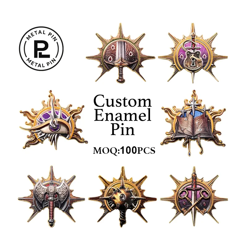 

Creative Stamped Metal Badge Custom Logo Pin Factory Direct Bulk Order