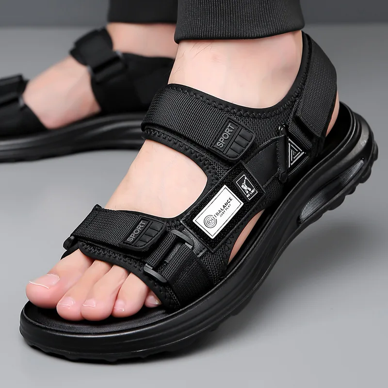 

Новые износостойкие мужские сандалии на липучке, повседневная деловая летняя пляжная обувь, удобные тапочки на толстой нескользящей мягкой подошве