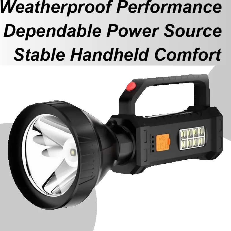 

Solar Powered Flashlight Handheld Compact Flashlight Rechargeable Torch For Camping Hiking Cycling Portable Outdoor Lighting
