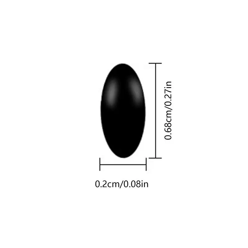 Borracha Bobber Stops para a pesca, pesca Bead Float, preto fosco, Stopper, Stop coluna do talão, Olive-Shaped, 600pcs