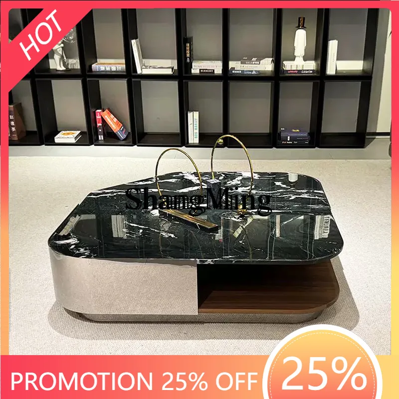 

FG красивый мраморный журнальный столик для гостиной, дома, современный журнальный столик, креативная элитная вилла, чайный столик специальной формы