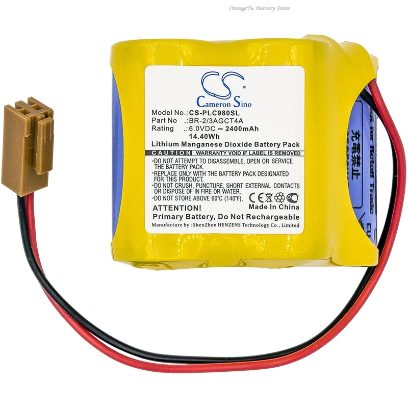 Replacement 6V 2400mAh PLC Battery for FANU 18-T series programmable logic controllers, Robot controllers, ALPHA iSV CNC