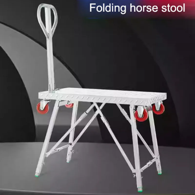 عربة يدوية متعددة الوظائف على شكل حصان، سقالة رفع سميكة قابلة للطي، ديكور داخلي، مقعد حصان محمول