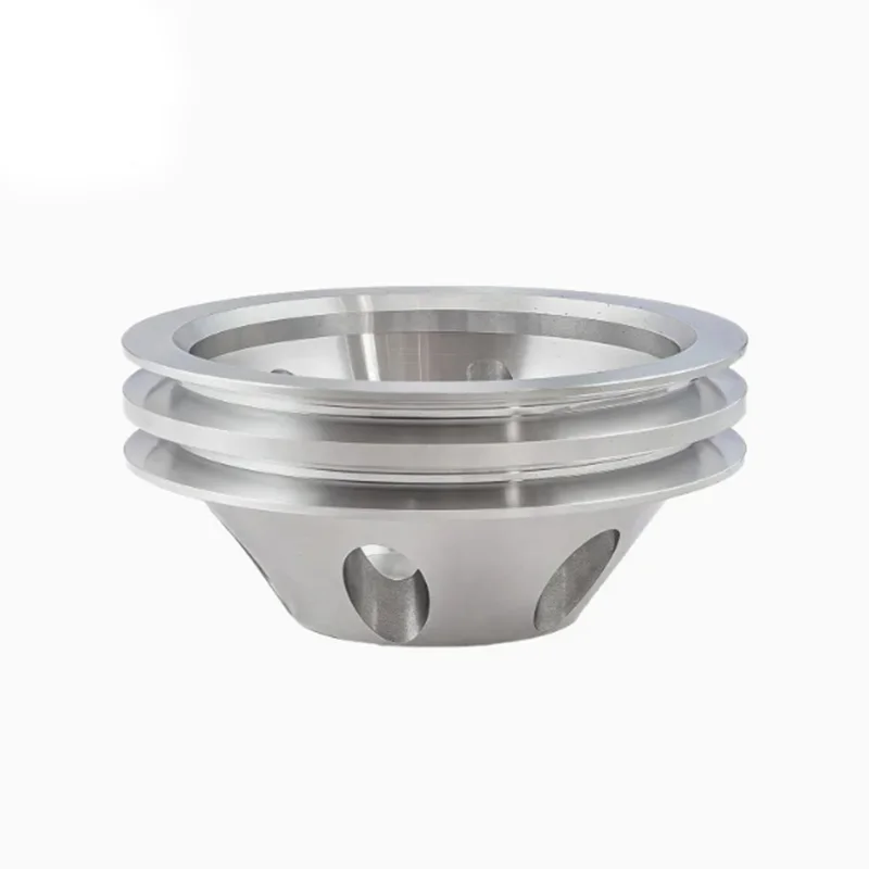 Serviço de usinagem CNC usinagem CNC peças de motor automotivo palheta personalizada polia de bomba de água curta de alumínio