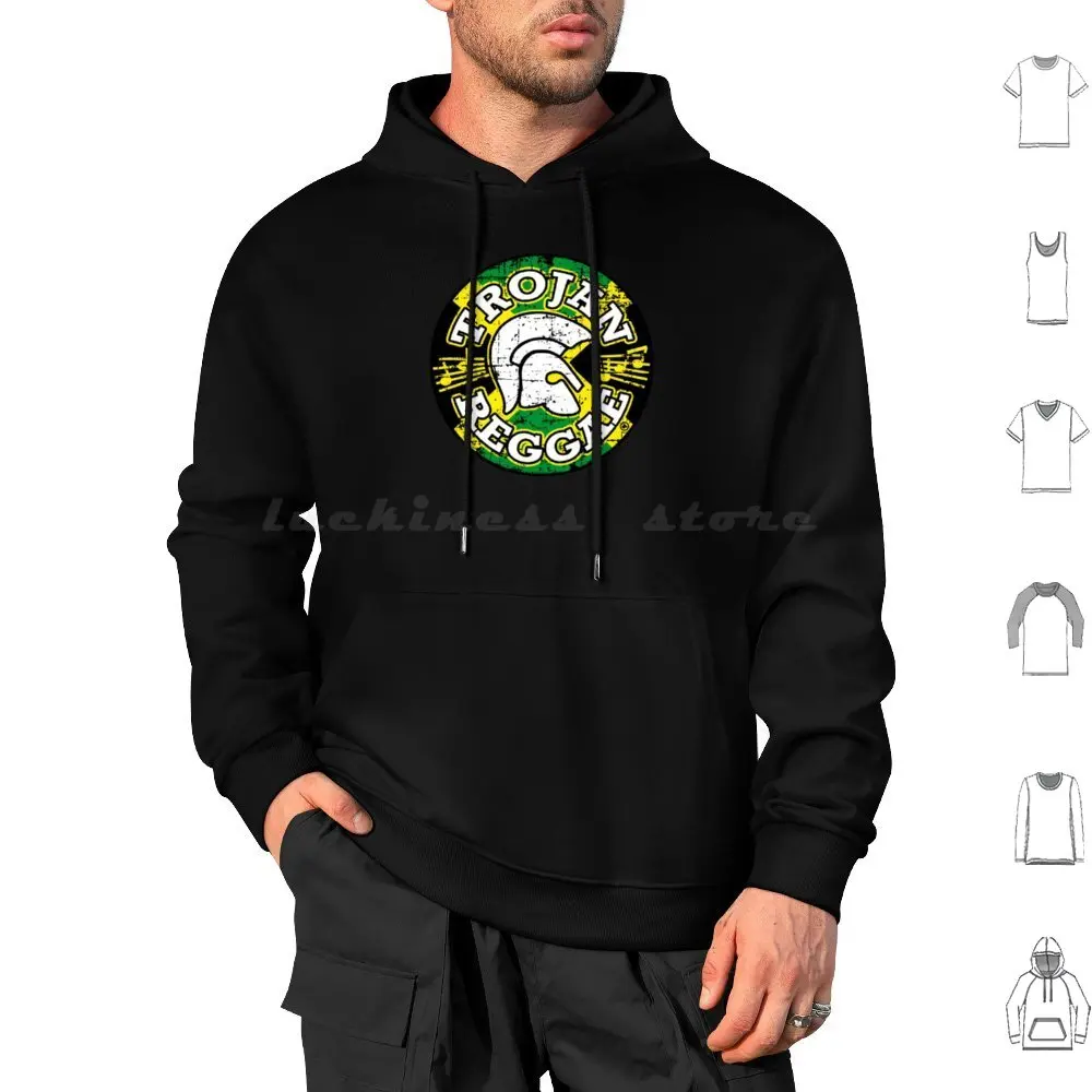 Trojan Reggae Hoodie cotton Long Sleeve Trojan Reggae Jamaica Ska Rocksteady Studio One Skinhead Trojan Skins Antiracist