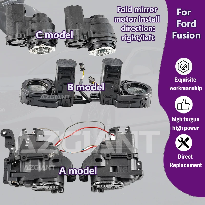 

AZGIANT For Ford Fusion 2003-2020 Car Auxiliary rearview folding mirror R L motor 12V espejo para aut direct replacement genuine