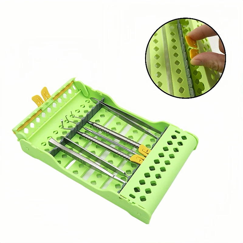 Autoclavable Dental Cassette Rack Dentistry Disinfection Instrument Box 10 Slots Sterilization Box Tay Holder for Filling Tools view 4