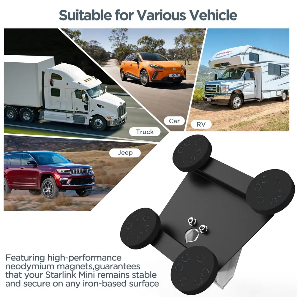 スターリンクミニ用屋外磁気式車載ルーフマウントブラケット、スターリンクミニRV、バン、ボート、ヨット、トラック用取り付けキット