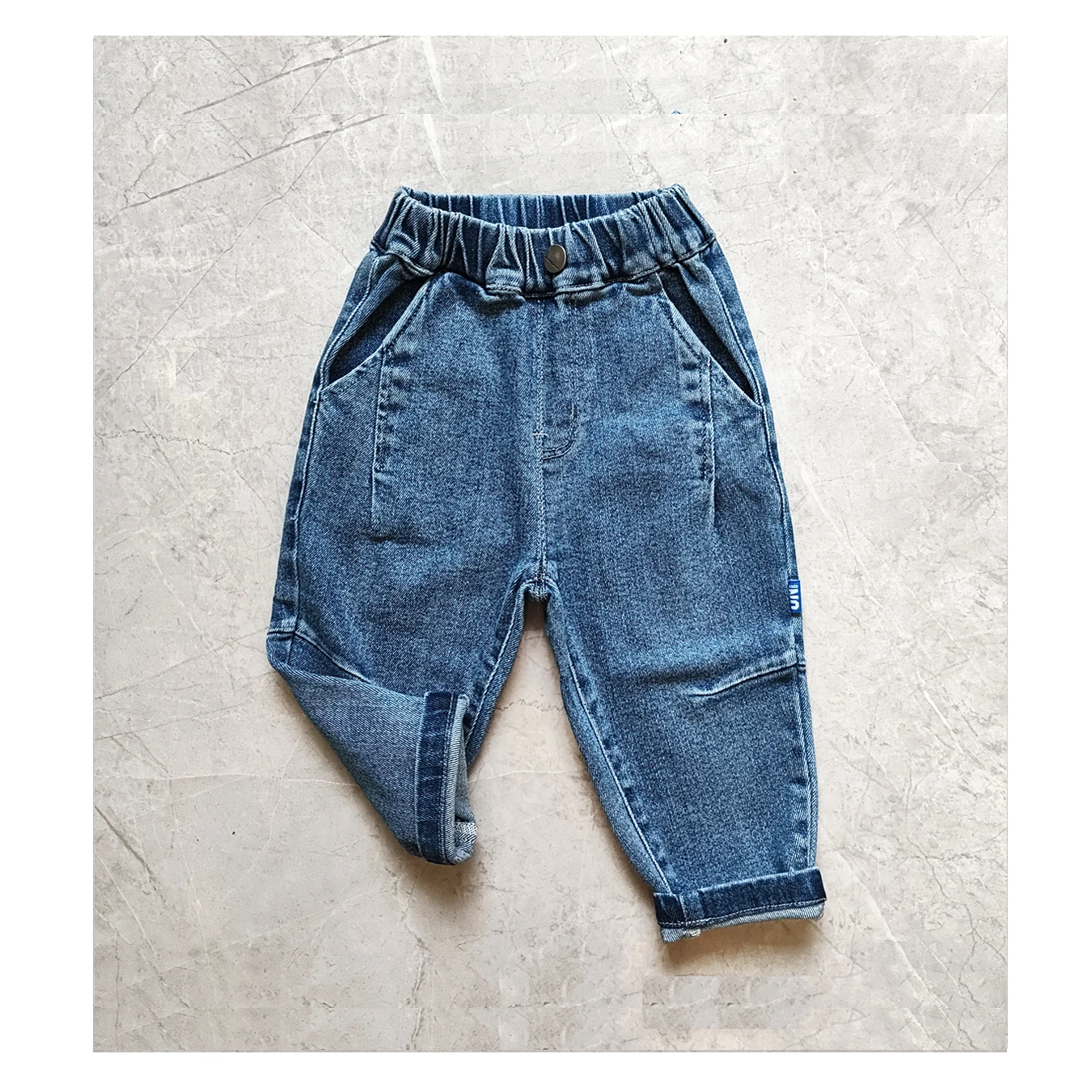 

5136 12M-3Y LOOSE baby jeans baby BOYS jeans soft denim spring fall elastic waist